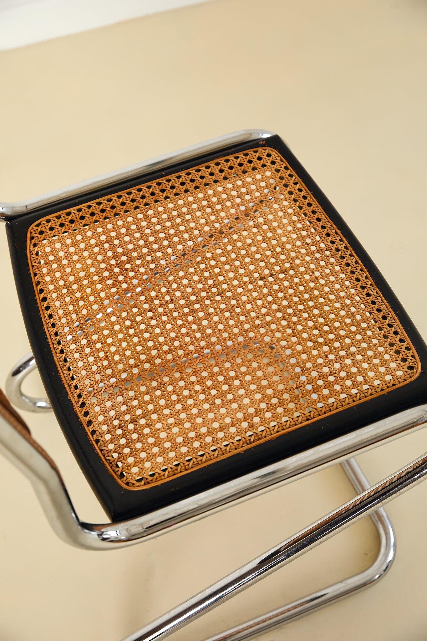 Mid Century Italian Chrome and Rattan Dining Chairs Set of X6