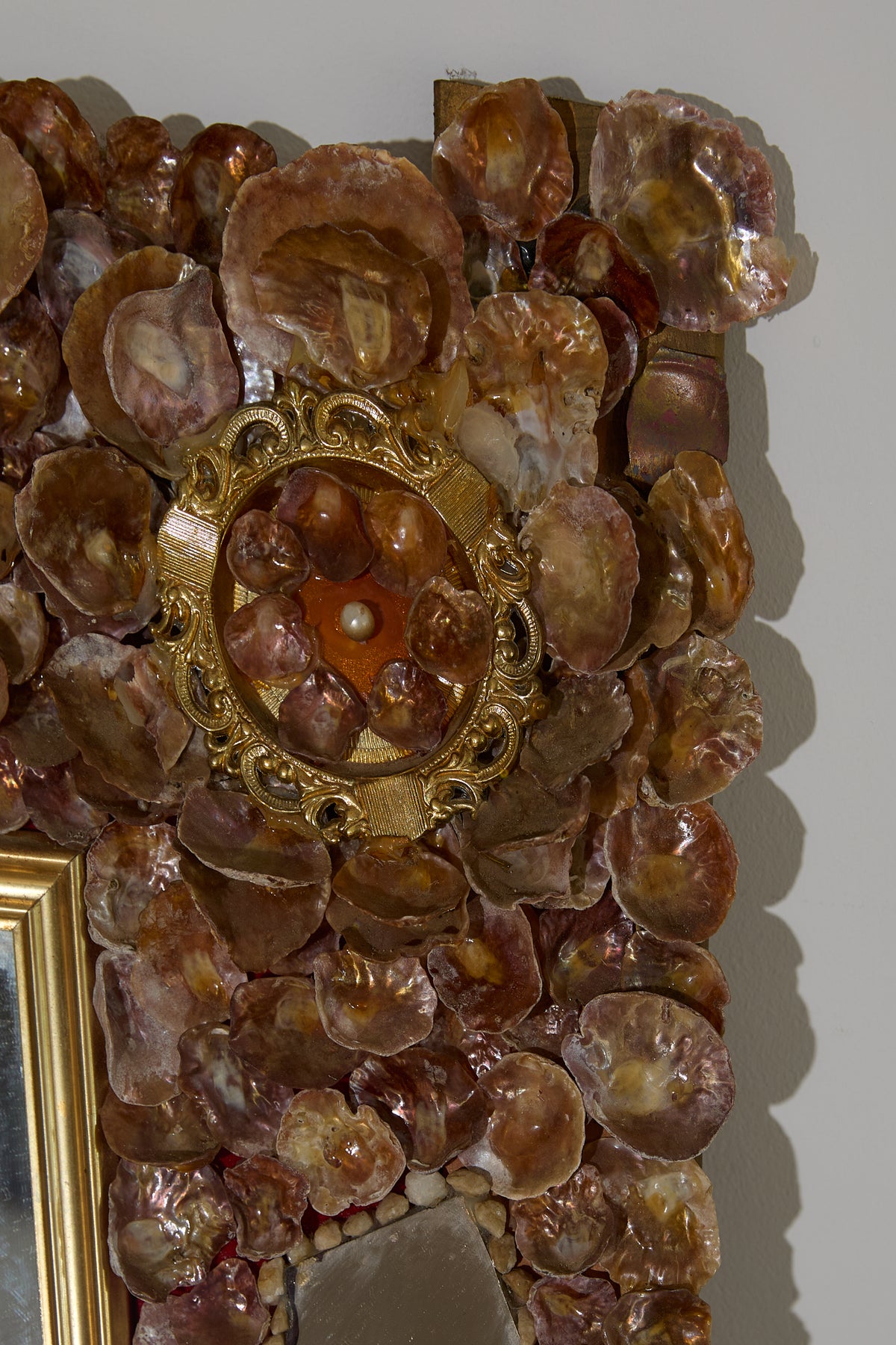 Saddle Oyster Shell Mosaic Mirror