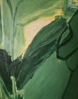 Green and Cream thick Oil on Canvas