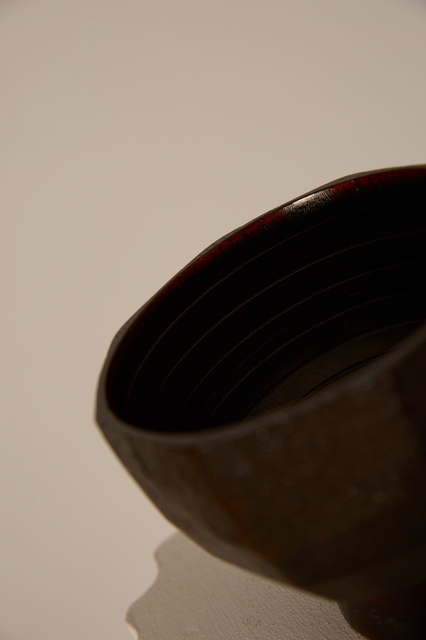 Vintage Japanese Hand Carved Zelkova Wood Pedestal Bowl