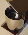 Chrome and Glass Coffee Table Forming Bar by Lodovico Acerbis
