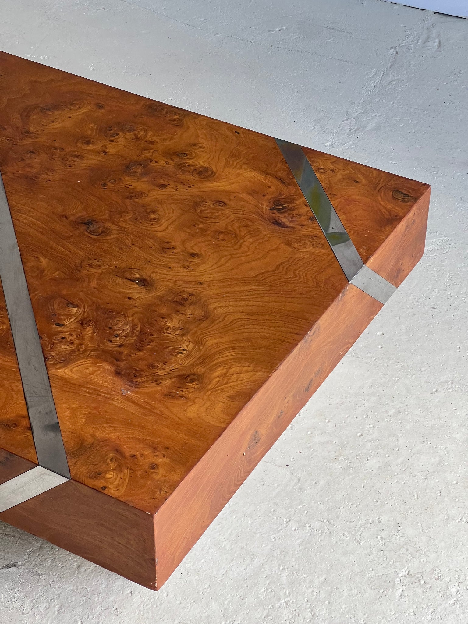 Walnut and Chrome Floating Coffee Table