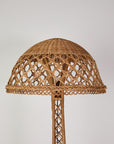 French Wicker Eiffel Tower Floor Lamp With Table