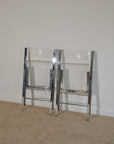 Pair of Lucite and Chrome Folding Chairs