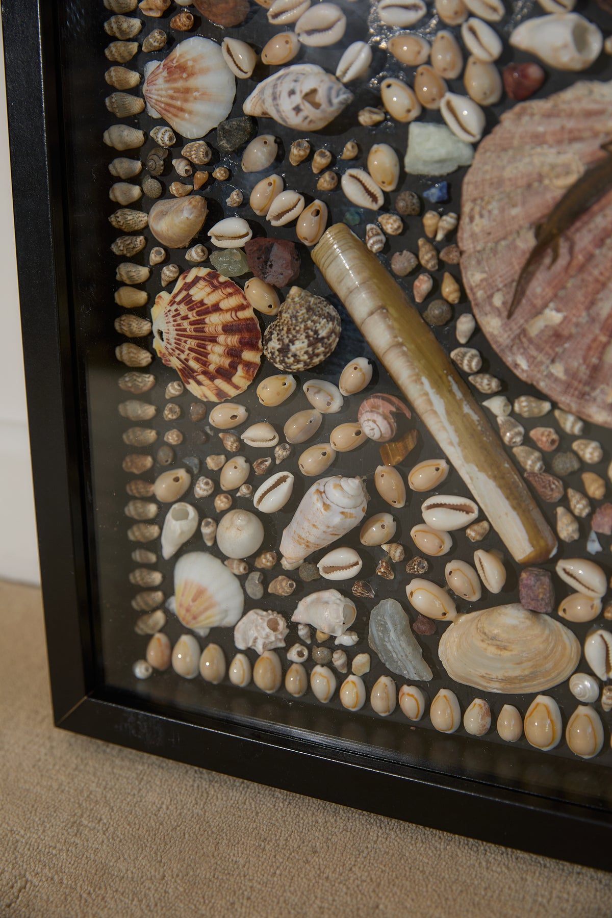 Framed Mosaic Shell Wall Display