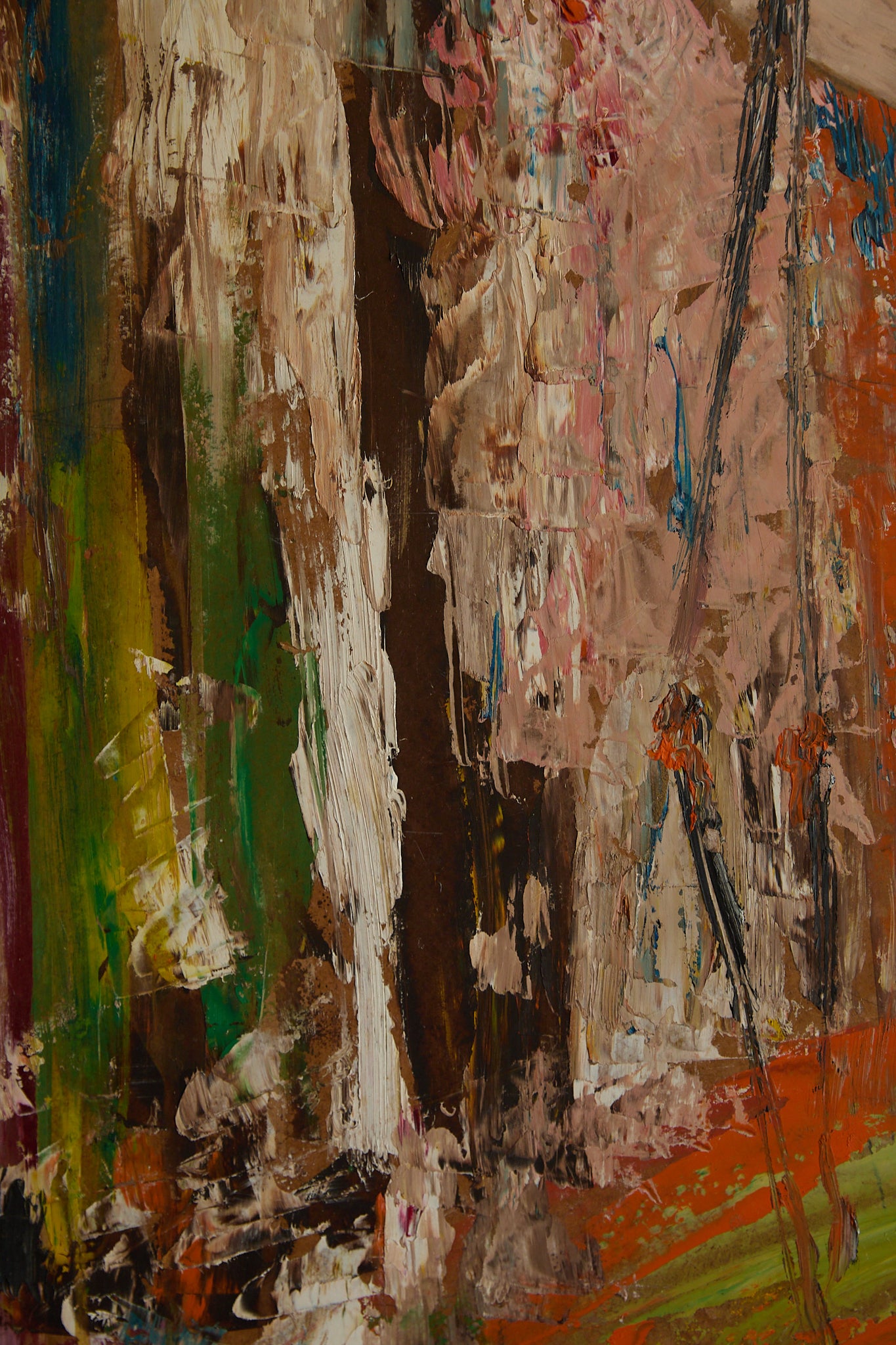 Flamingo Expressionist Oil on Board