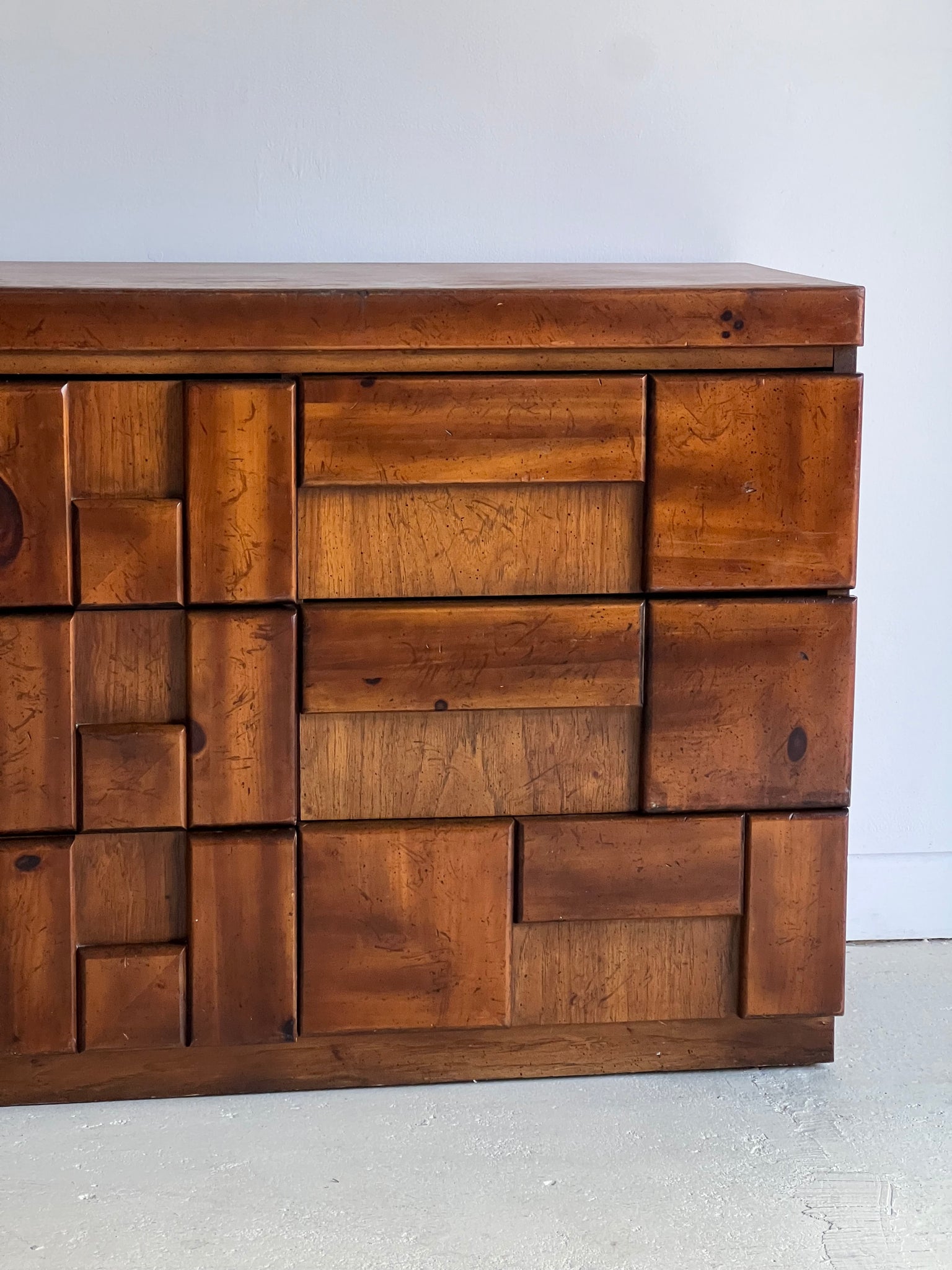 Lane Brutalist Mid Century Sideboard