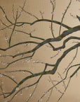 Vintage Japanese Folding Screen - Gold Leaf with Birds and Plum Blossoms
