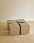 Mid-Century French Modernist Stainless Steel "Cube" Coffee / Side Tables Attributed to Maria Pergay