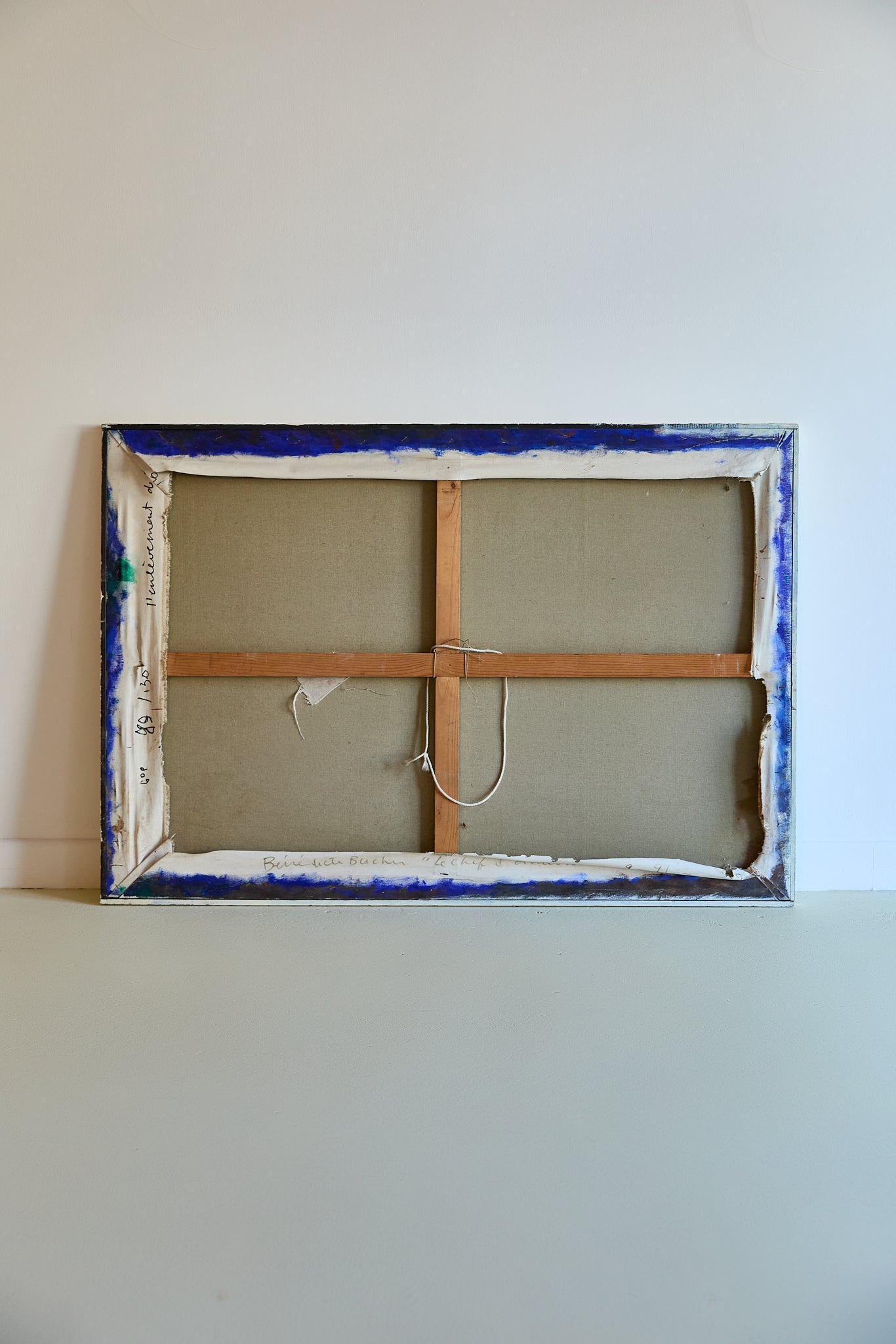 Large White and Blue Cloudy Abstract