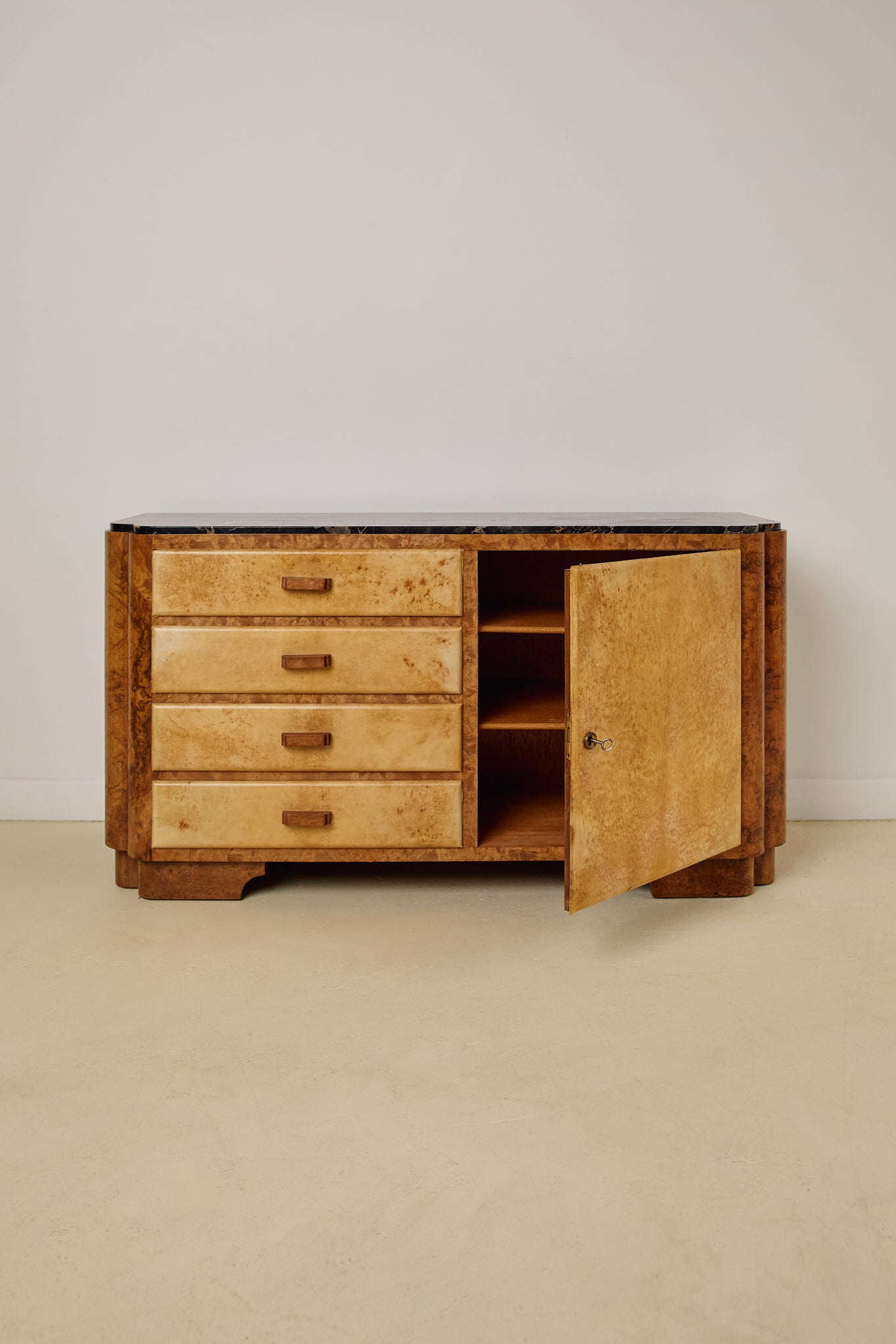 Art Deco Marble Top Sideboard