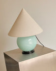 Vintage French Modernist Opaline Glass Table Lamp Attributed to Jacques Adnet (c. 1940s)