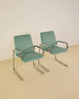 Chrome and Aqua Velvet Desk Chair (Sold Individually)