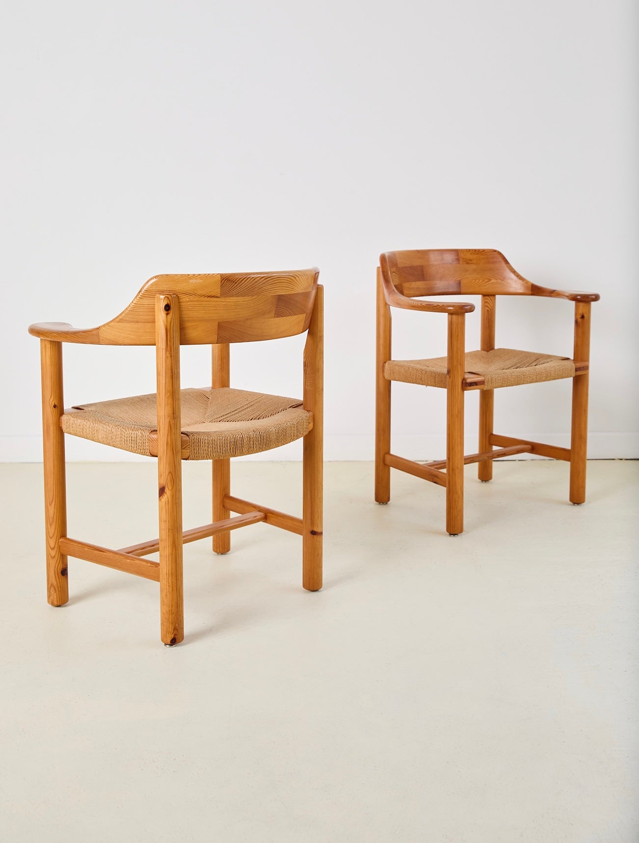 Set of 4 Rainer Daumiller Dining Chairs in Pine and Papercord, 1970s