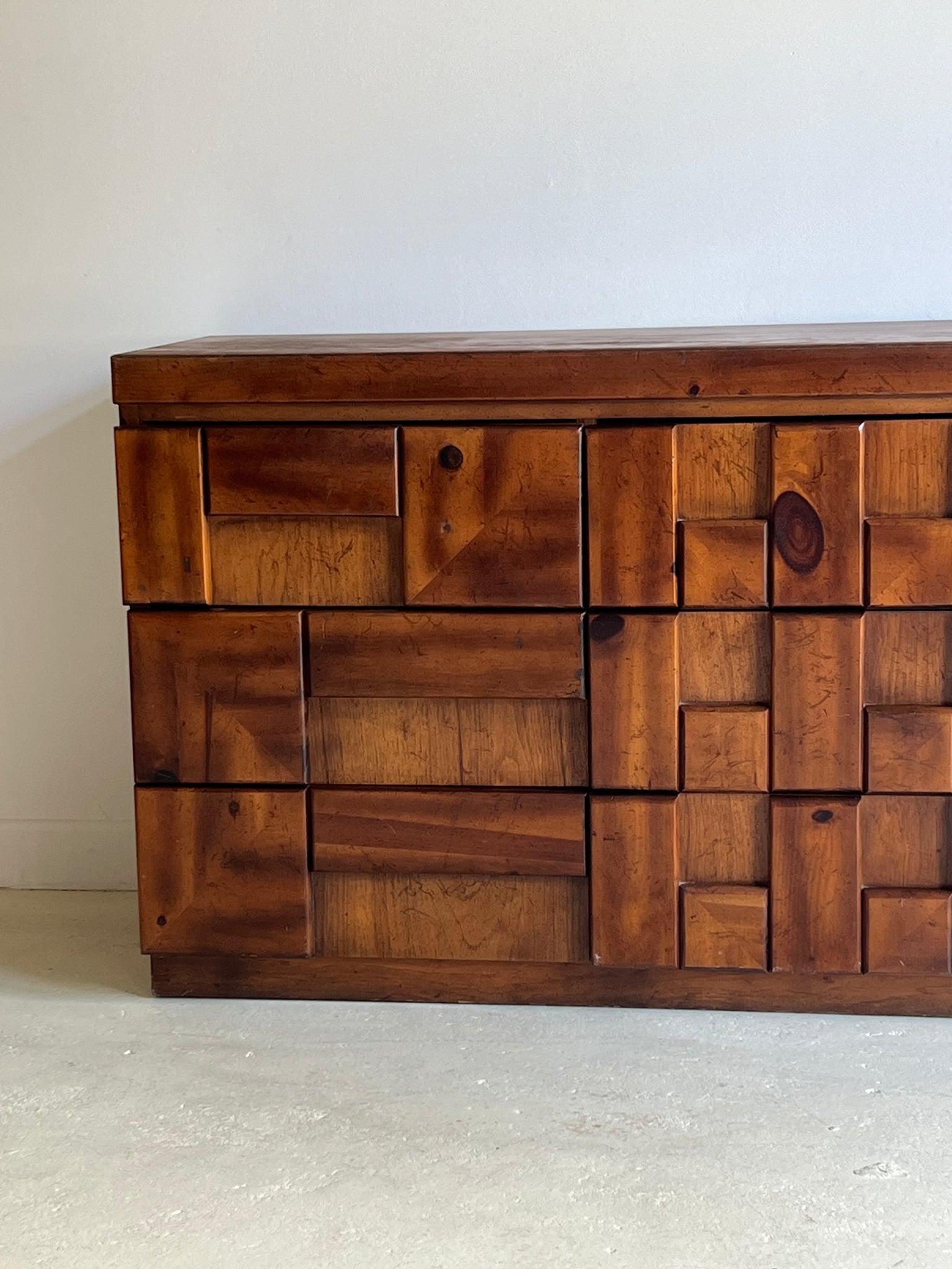 Lane Brutalist Mid Century Sideboard