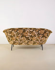 Italian Velvet Floral Sofa 1960s
