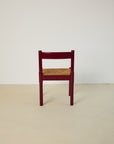 Set of x8 Burgundy Carimate Chairs by Vico Magistretti