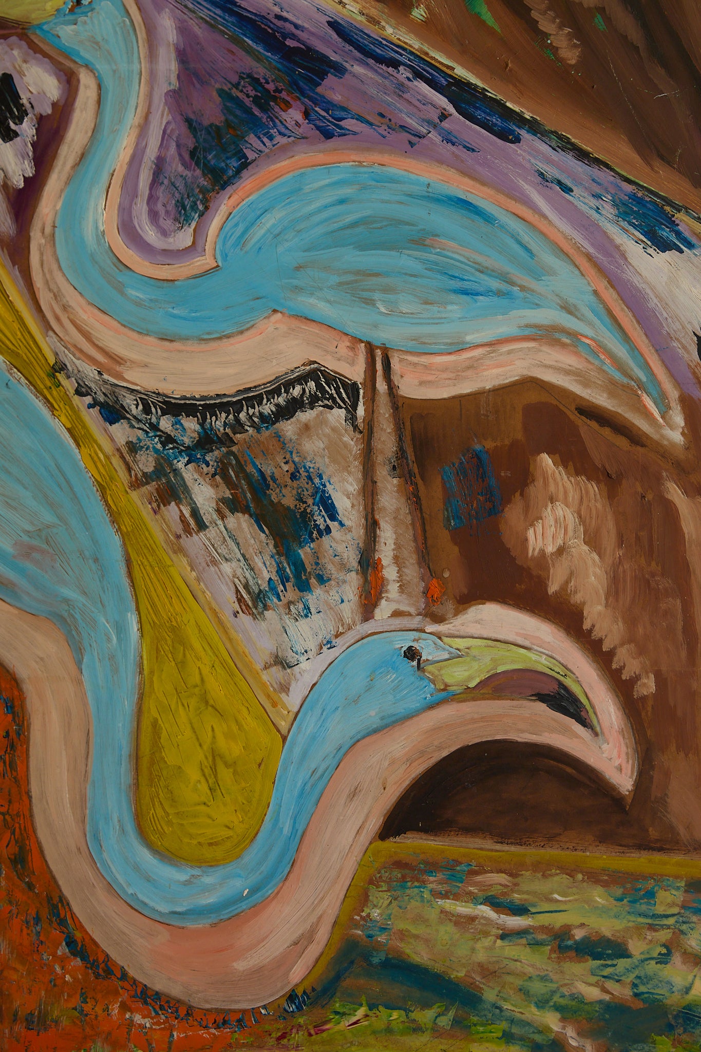 Flamingo Expressionist Oil on Board