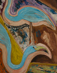 Flamingo Expressionist Oil on Board