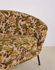 Italian Velvet Floral Sofa 1960s