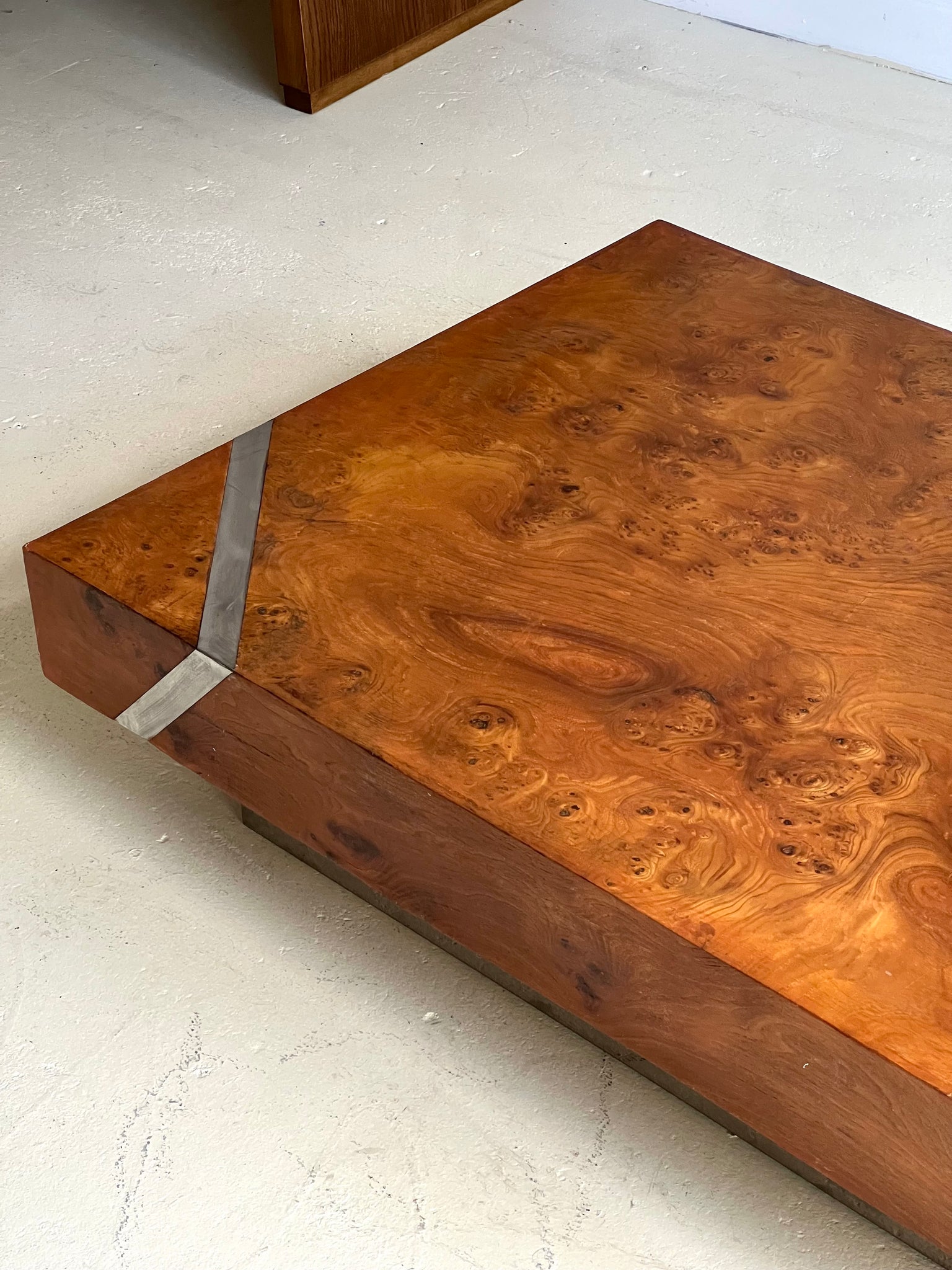 Walnut and Chrome Floating Coffee Table