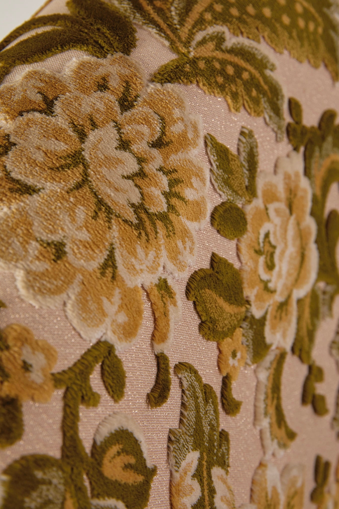 Italian Velvet Floral Sofa 1960s