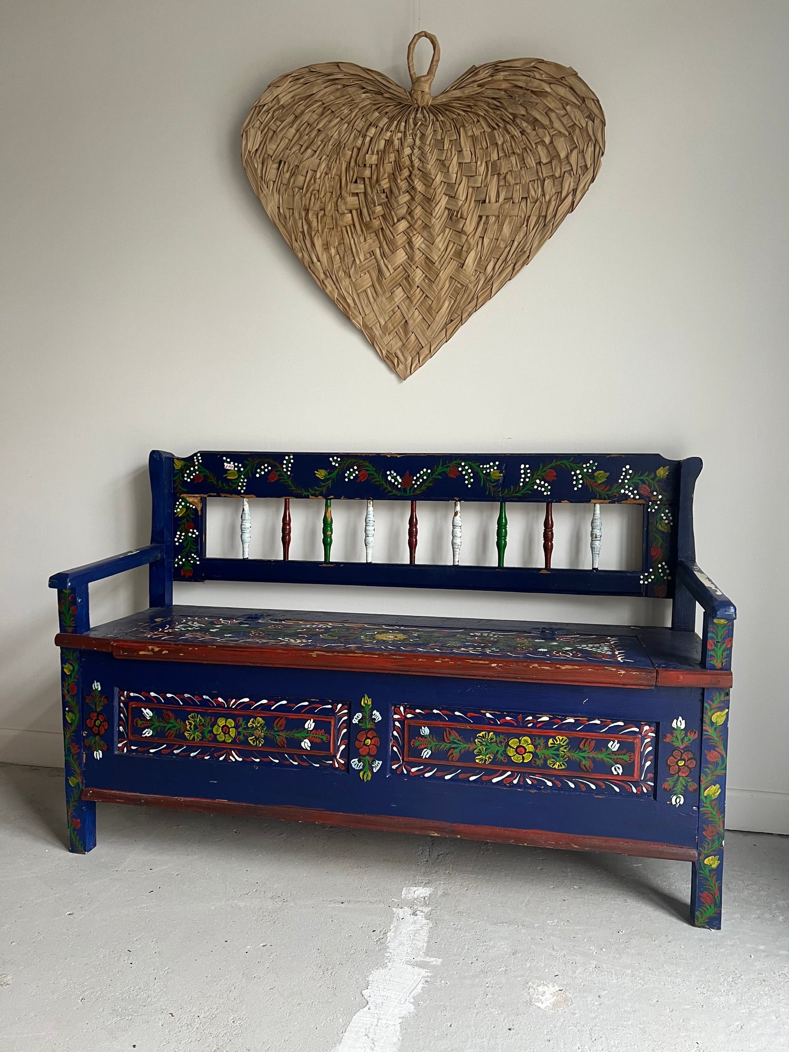 Hand Painted Hungarian Bench