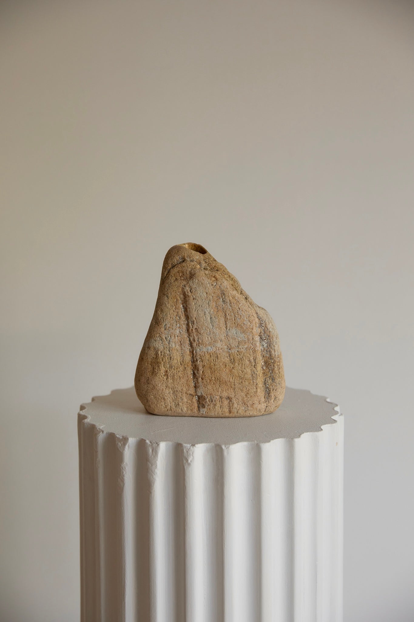 Hand-Carved Natural Stone Organic Form Bud Vase