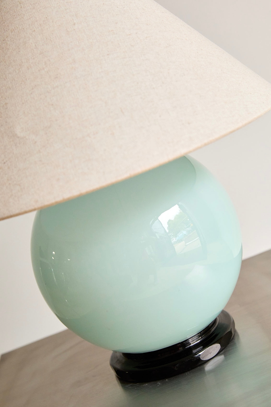 Vintage French Modernist Opaline Glass Table Lamp Attributed to Jacques Adnet (c. 1940s)