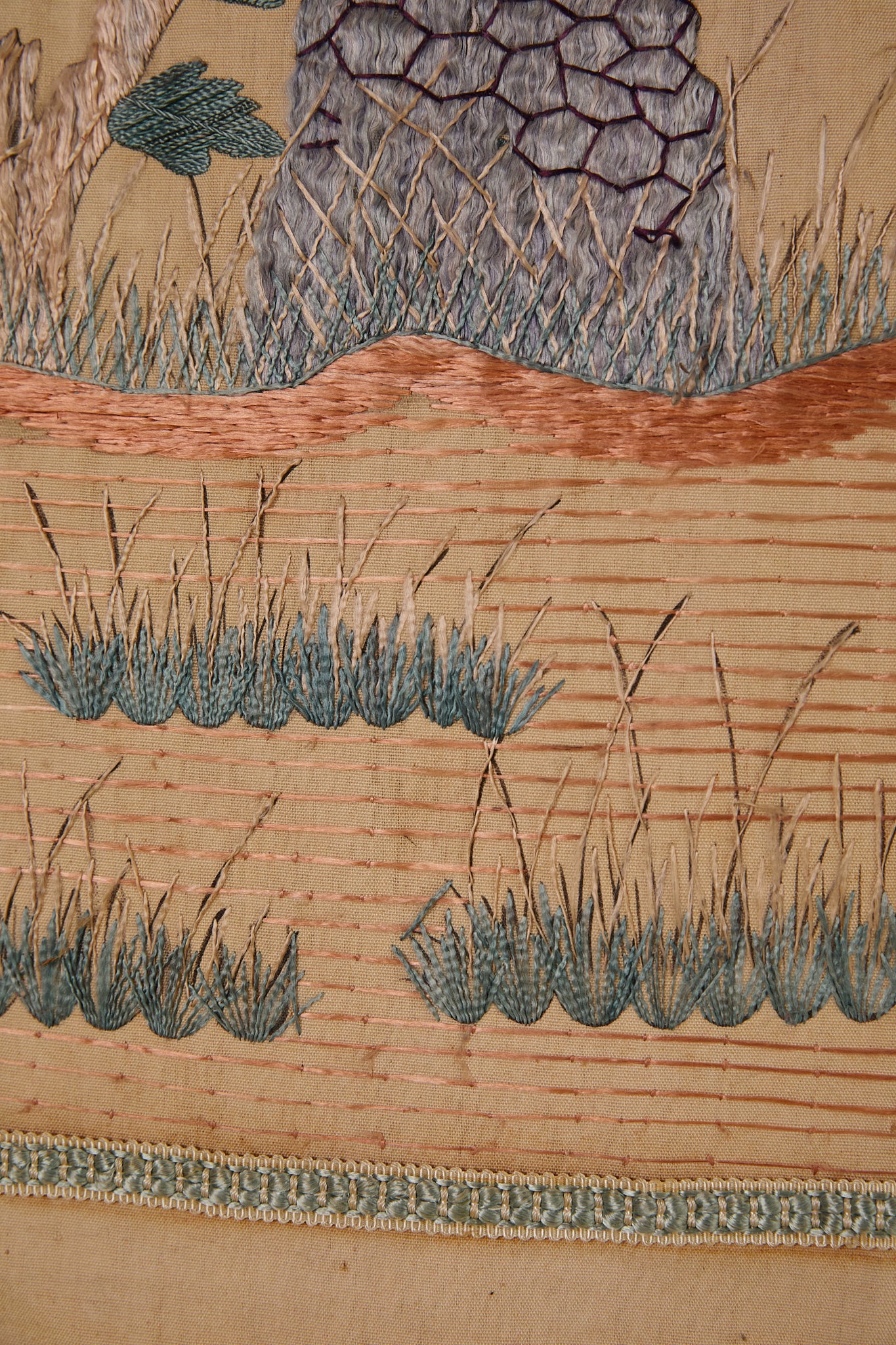 Vintage Chinese Silk Peacock Tapestry