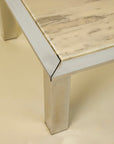 Carrara Marble and Chrome Coffee Table
