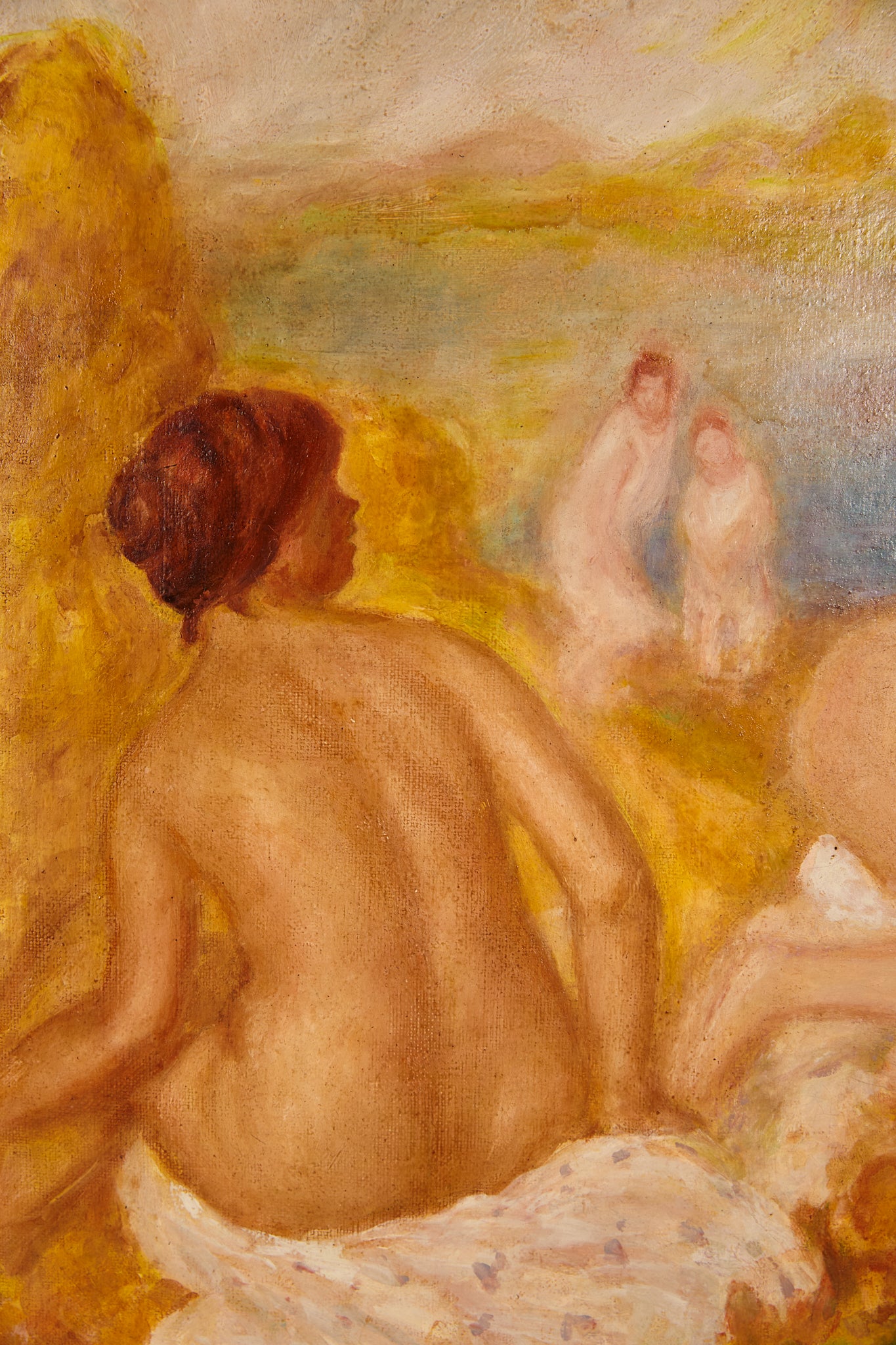 Three Bathers Playing With Crab