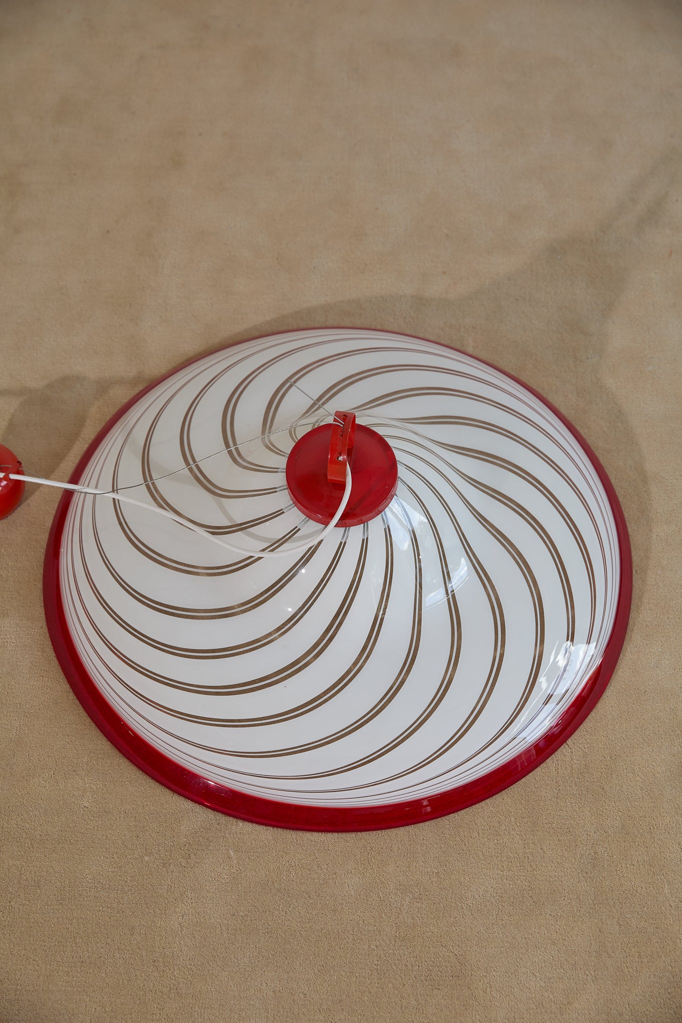 Vintage Mid-Century Murano Glass Space Age Swirl Pendant Light