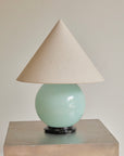 Vintage French Modernist Opaline Glass Table Lamp Attributed to Jacques Adnet (c. 1940s)