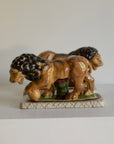 A Magnificent Pair of Vintage Medici-Style Pottery Lions