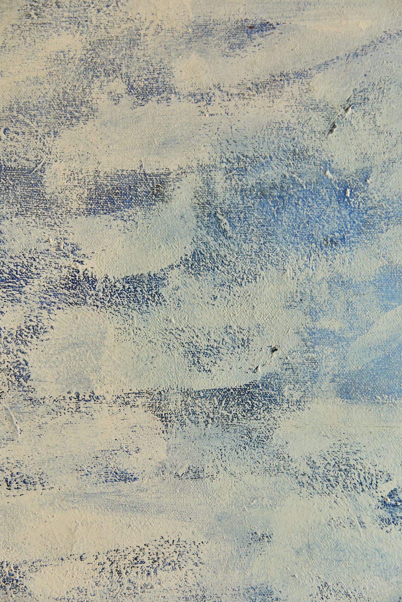 Large White and Blue Cloudy Abstract