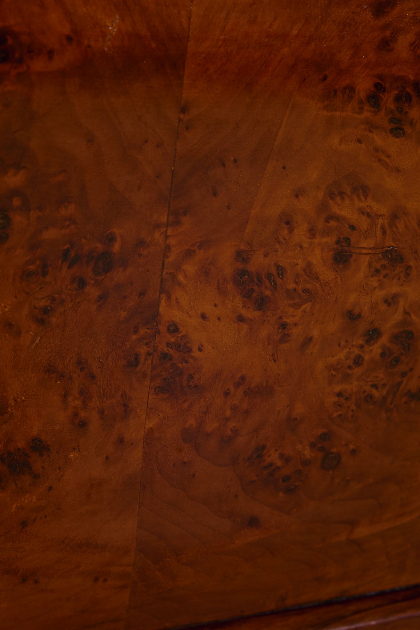 Pair of Italian Burl Walnut and Oak Bedside Tables