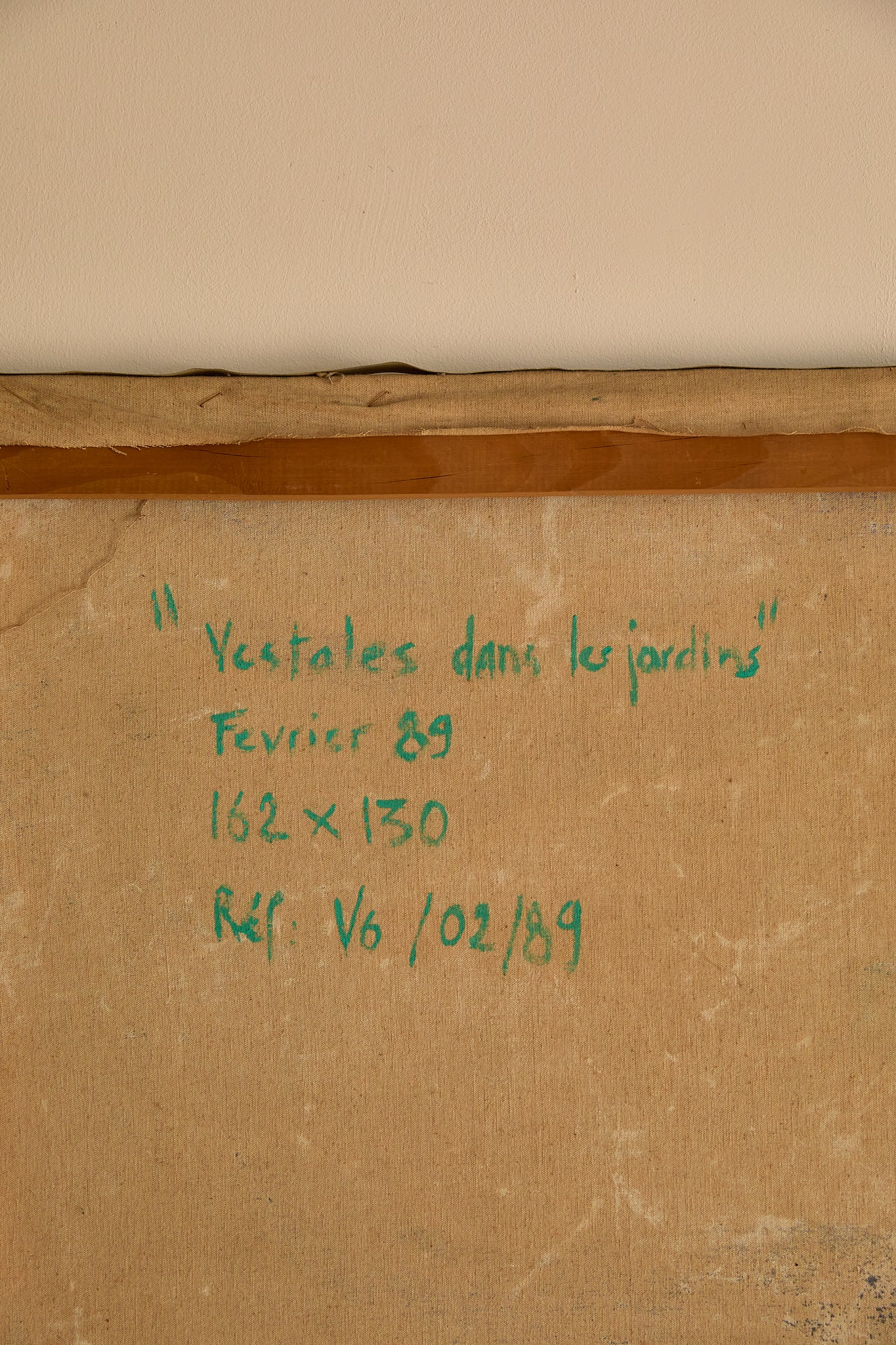 Large 1989 French Postmodern Neo-Symbolist Painting – Vestales dans les Jardins by B. Blanc-Fontonille