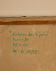 Large 1989 French Postmodern Neo-Symbolist Painting – Vestales dans les Jardins by B. Blanc-Fontonille
