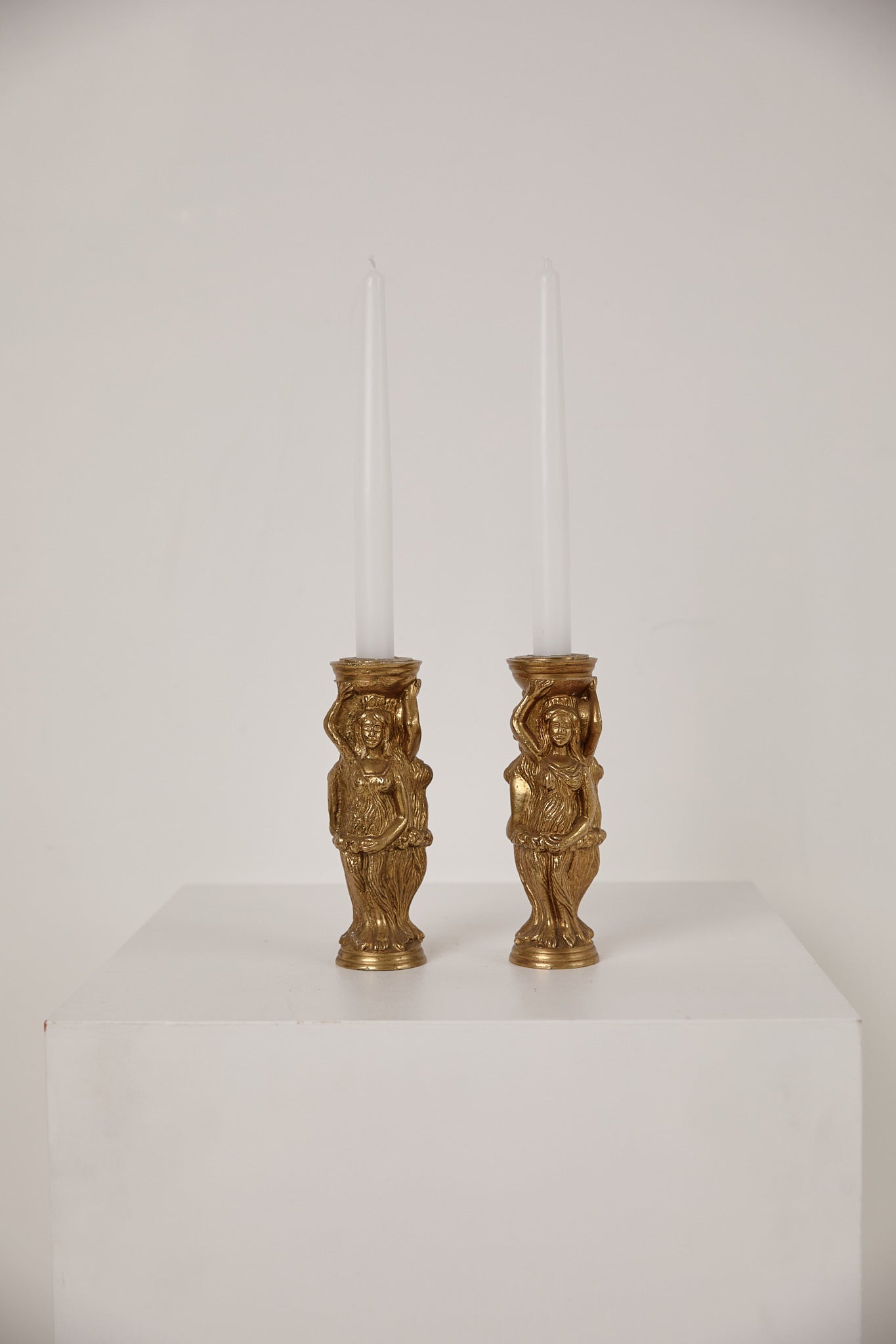 Gilt Metal Candle Holders