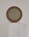 Italian Mirror With Orange Glass Mosaic Frame