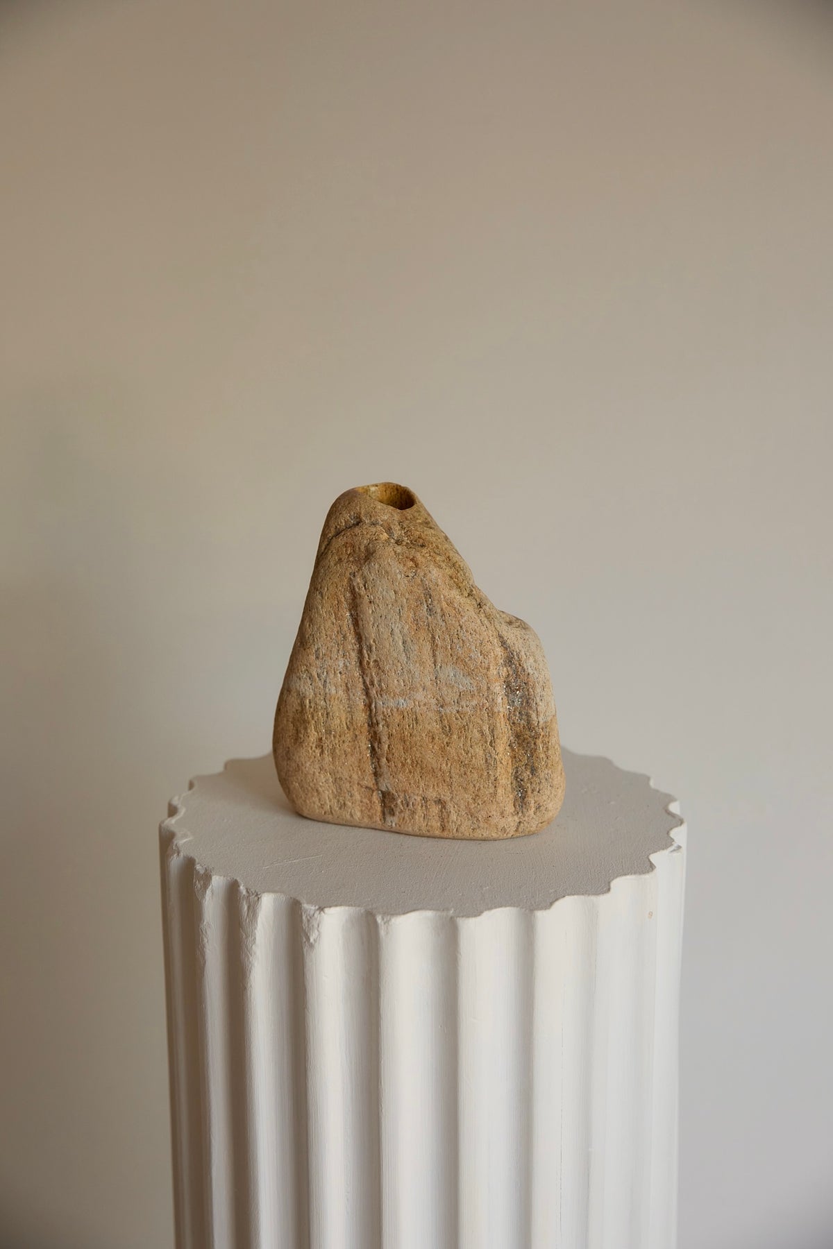 Hand-Carved Natural Stone Organic Form Bud Vase