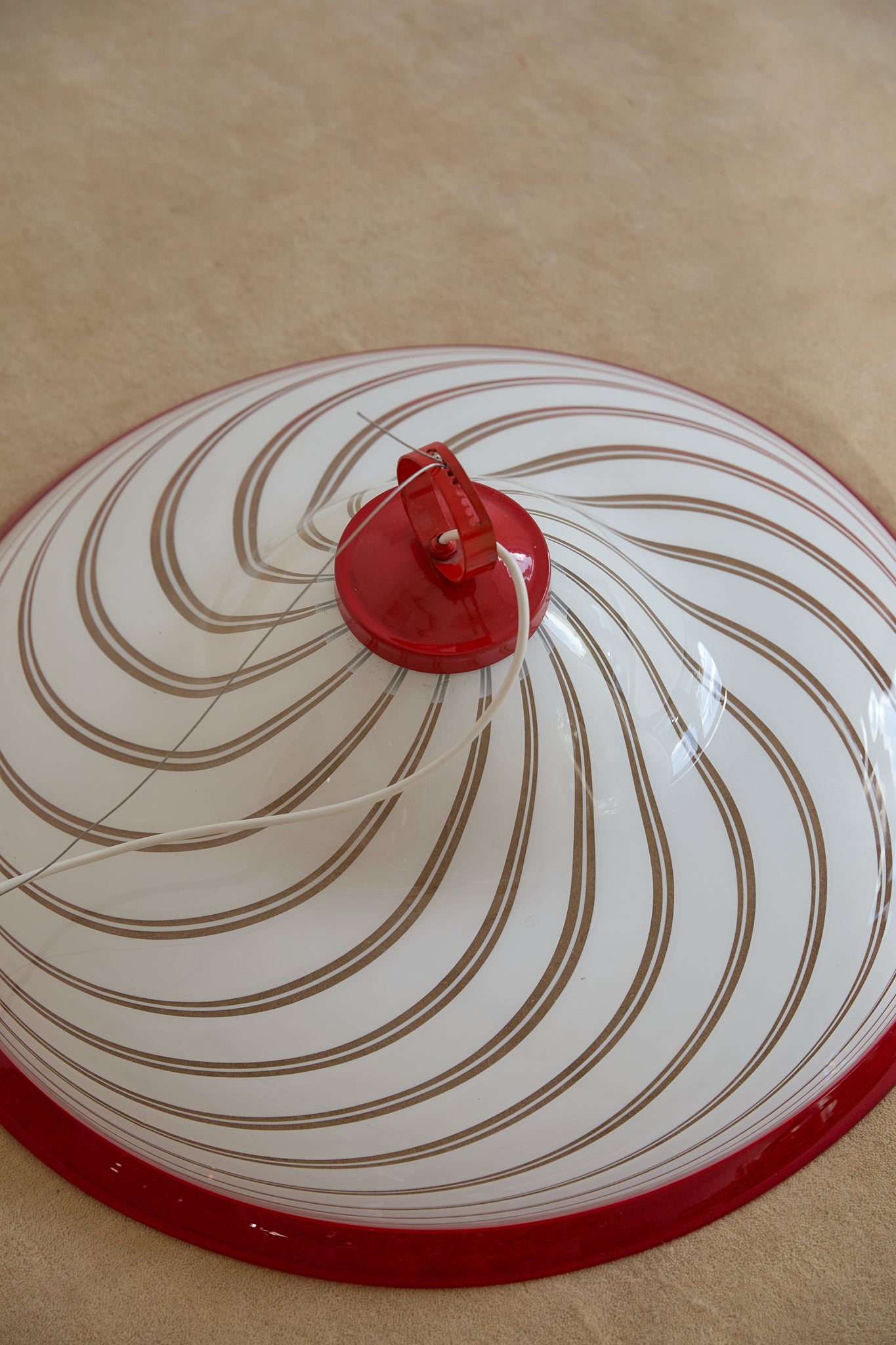 Vintage Mid-Century Murano Glass Space Age Swirl Pendant Light