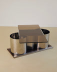 Chrome and Glass Coffee Table Forming Bar by Lodovico Acerbis