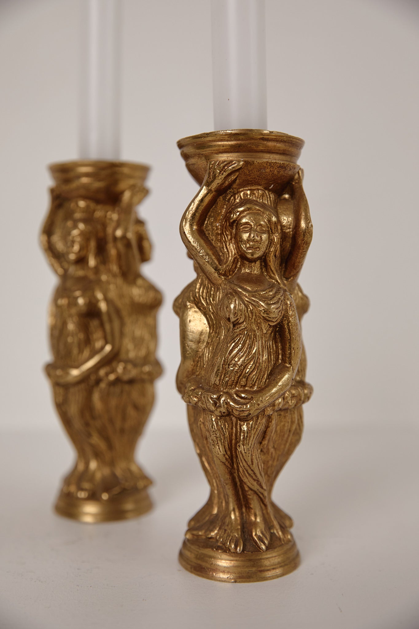 Gilt Metal Candle Holders