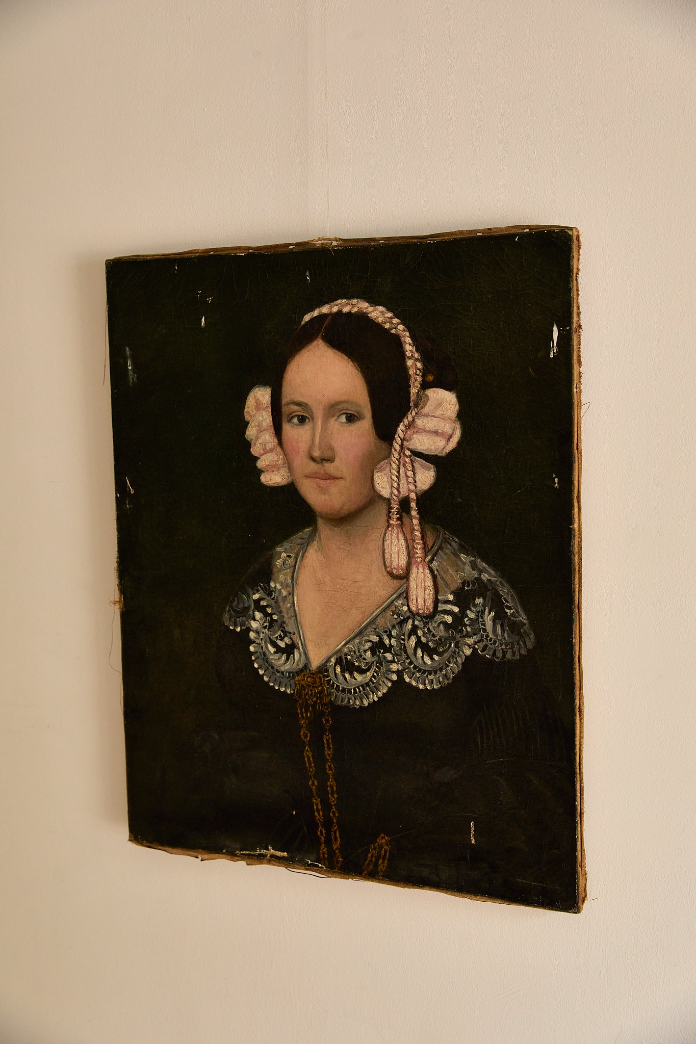 19th-Century European Provincial Portrait of a Noblewoman (c. 1830–1840)