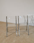 Pair of Lucite and Chrome Folding Chairs