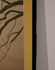 Vintage Japanese Folding Screen - Gold Leaf with Birds and Plum Blossoms