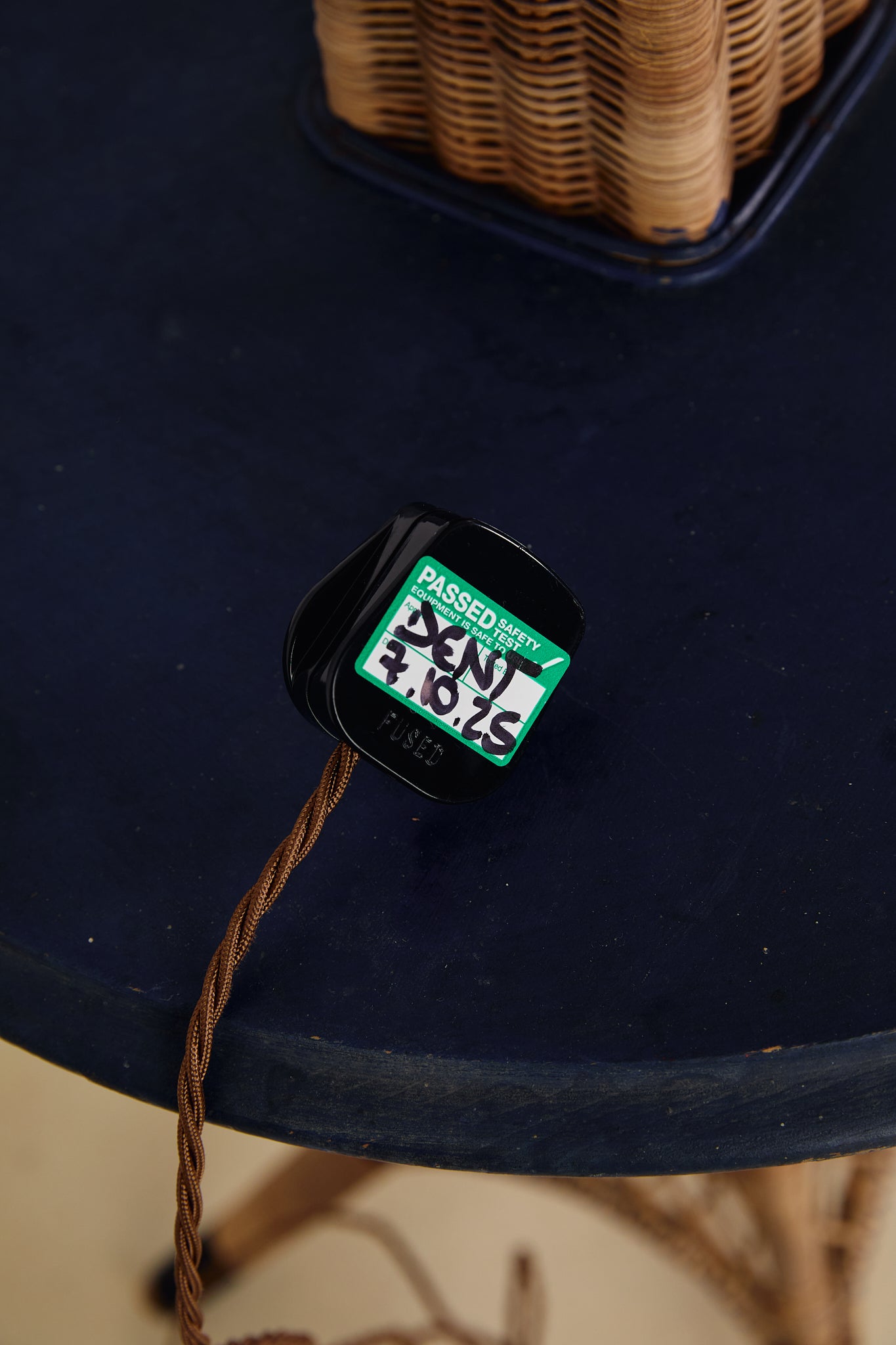 French Wicker Eiffel Tower Floor Lamp With Table