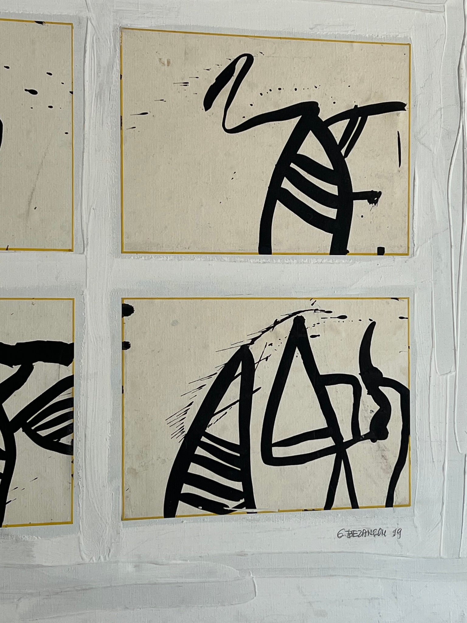 Four Abstract Compositions in Ink